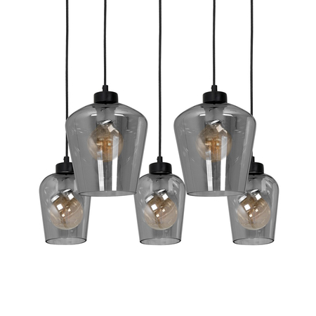 Milagro - Lampa wisząca SANTIAGO SMOKED 5xE27