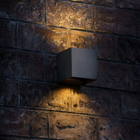 Oprawa elewacyjna dwustronna kinkiet LED czarny 6W IP54 2700K
