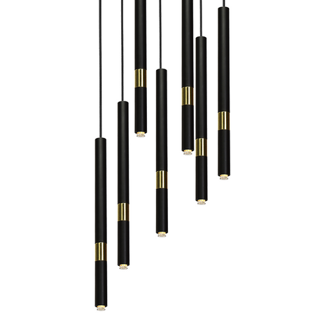 Milagro - Lampa wisząca MONZA BLACK/GOLD 7xG9 8W