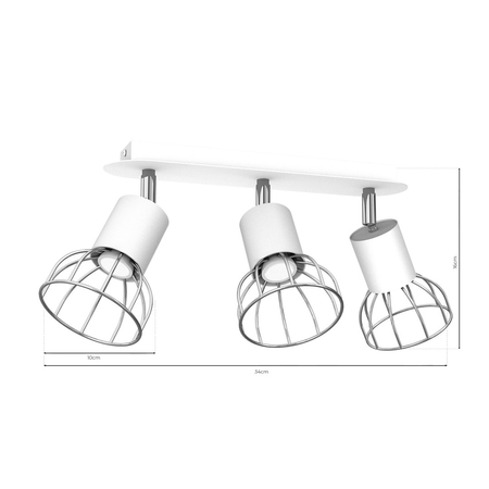 Milagro - Lampa Sufitowa DANTE SILVER 3x mini GU10