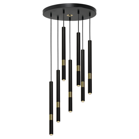 Milagro - Lampa wisząca MONZA BLACK/GOLD 7xG9 8W