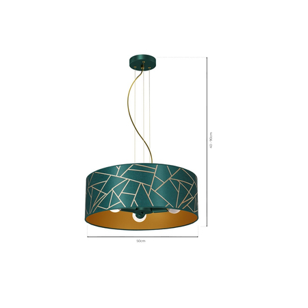 Milagro - Lampa wisząca ZIGGY WHITE Gold/Bottle green  3xE27