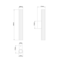Kinkiet Ścienny Linea 45cm Czarny Klosz Szklany LED 8W Barwa CCT Klasa IP44