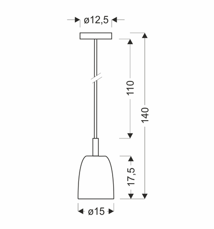 LAMPA WISZĄCA MODENA 1 ZŁOTY 140x15x15
