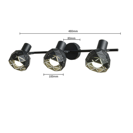 Spot Reus czarny 3xE14