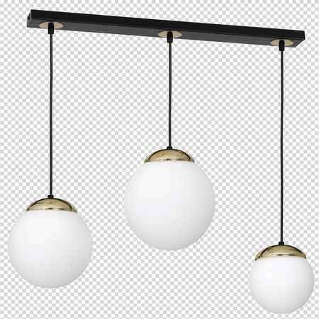 Milagro - Lampa wisząca SPARTA BLACK / GOLD 3xE14
