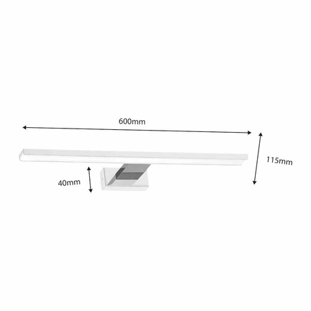 Kinkiet Shine 60cm 13,8W LED Biały / Chrom