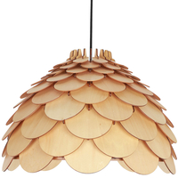 Lampa wisząca Burgo duża drewniana 1xE27