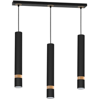 Milagro - Lampa wisząca JOKER BLACK/WOOD 3xGU10