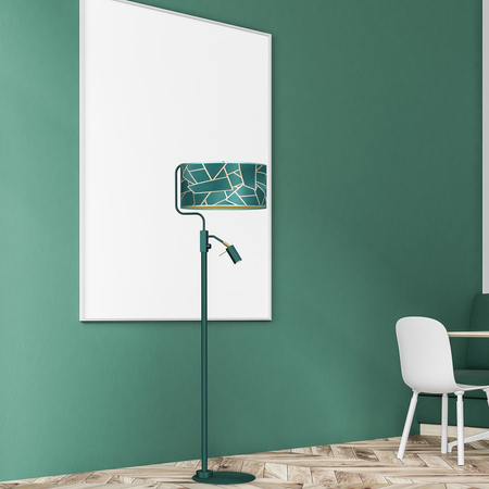 Milagro - Lampa podłogowa ZIGGY GREEN Gold/Bottle 1xE27 +        1x mini GU10