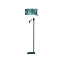 Milagro - Lampa podłogowa ZIGGY GREEN Gold/Bottle 1xE27 +        1x mini GU10