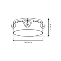 Milagro - Lampa sufitowa HEART 2xE27