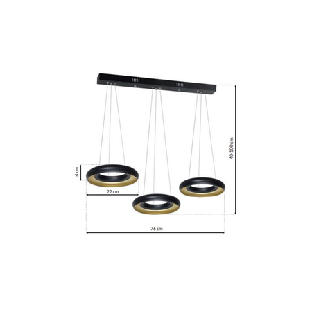 Milagro - LAMPA WISZĄCA RONDO NERO 36W LED
