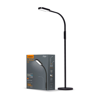 Lampa LED 2w1 podłogowa biurkowa czarna 12W 3 barwy VLE-TF07B