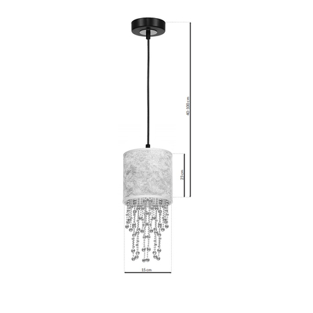 Milagro - Lampa wisząca ALMERIA SILVER/BLACK 1xE27