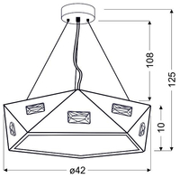 NEMEZIS LAMPA WISZĄCA PIĘCIOKATNY 42 3X40W G9  Z ŻARÓWKĄ BIAŁY
