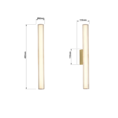 Kinkiet Linea 45 cm złoty LED CCT