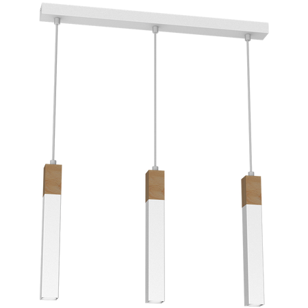 Milagro - Lampa wisząca SOLO SAWN WHITE / PATINATED WOOD 3x mini GU10
