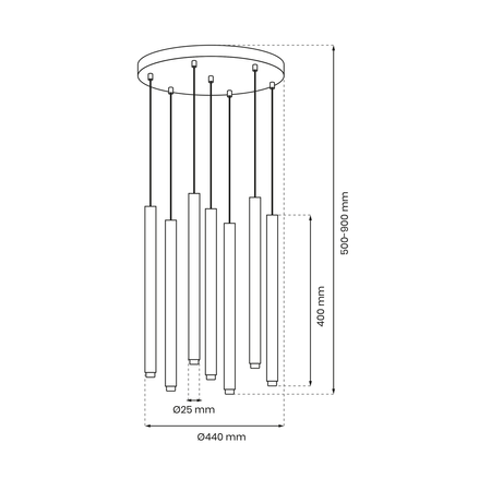 Milagro - Lampa wisząca MONZA BRASS 7xG9 max 8W LED
