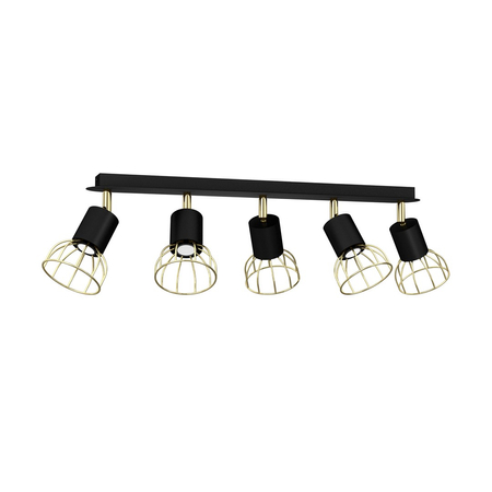 Milagro - Lampa sufitowa DANTE Black/Gold 5x mini GU10