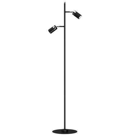 Milagro - Lampa podłogowa JOKER BLACK/CHROME 2xGU10