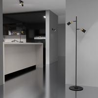 Milagro - Lampa podłogowa JOKER BLACK/GOLD 2xGU10