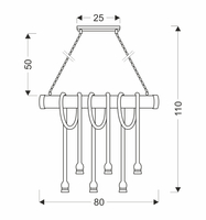 Vint lampa wisząca drewniany 6x40W E27