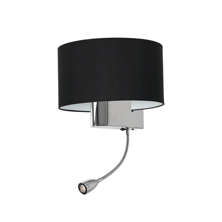 Milagro - Kinkiet CASINO BLACK/CHROME 1xE27 + 1W LED