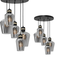 Milagro - Lampa wisząca RICHMOND BLACK / GOLD 5xE27  Koło