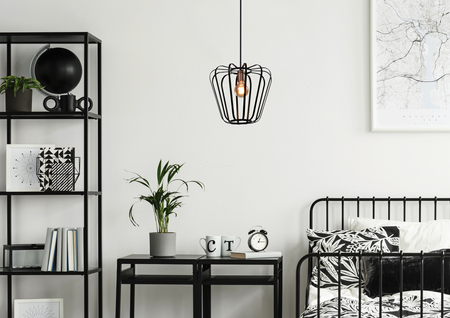 Jonas lampa wisząca miedziany 1x40w e27 klosz czarny