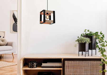 Varna lampa wisząca czarny 1x40w e27 klosz czarny