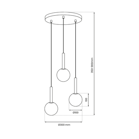 Milagro - Lampa wisząca PLAY BLACK 3xG9