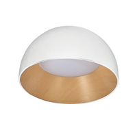 LIGURIA LAMPA SUFITOWA PLAFON BIAŁO DREWNIANY 18W LED 35 CM KLOSZ BIAŁY