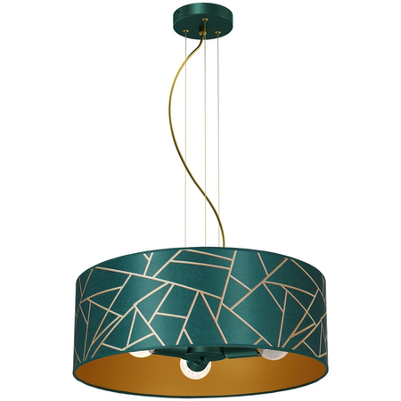 Milagro - Lampa wisząca ZIGGY WHITE Gold/Bottle green  3xE27