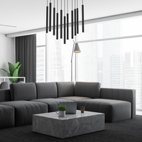 Milagro - Lampa wisząca MONZA BLACK 11xG9 max 8W LED