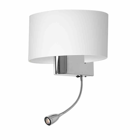 Kinkiet Casino 1xE27 + 1W LED Biały/Chrom