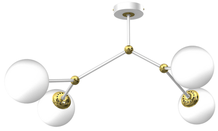 Milagro - Lampa sufitowa JOY WHITE / GOLD 4xE14