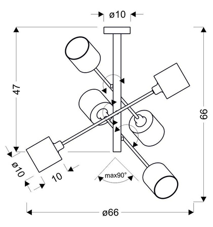 Candellux - Sax Lampa Wisząca Sztyca 6X40W E14 Satyna