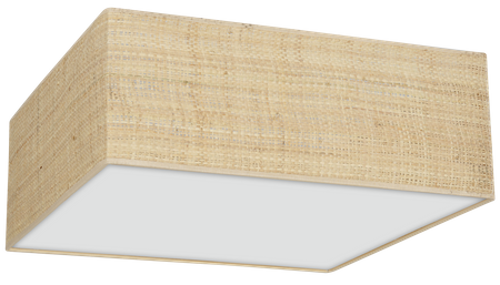 Milagro - Lampa sufitowa MARSHALL WHITE / RATTAN 2xE27