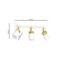 Milagro - Lampa sufitowa JOKER WHITE/GOLD 3xGU10