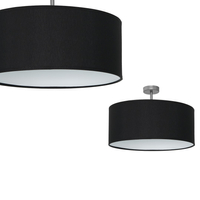 Milagro - Lampa podsufitowa CASINO BLACK/CHROME 1xE27
