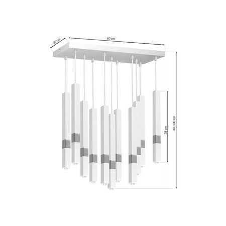 Milagro - Lampa wisząca CASTRO WHITE / CHROME 11xG9