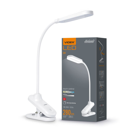Lampka biurkowa LED 6W ściemnialna 3 barwy światła klips