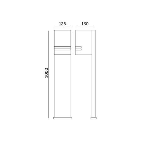 Słupek ogrodowy QUAZAR 12 1xGU10 IP44 szary Kobi