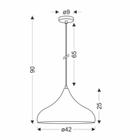 LAMPA WISZĄCA VIBORG 420mm 1 CZARNY