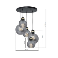 Milagro - Lampa wisząca OMEGA BLACK/GOLD 5xE27  Koło
