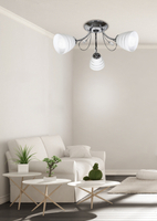 SIMPLI LAMPA WISZĄCA 3*40W E27  CHROM  Z KRYSZTAŁKIEM+KLOSZ Z PASKIEM