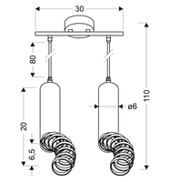 TUBA LAMPA WISZĄCA 2X50W GU10 6/30 CZARNY