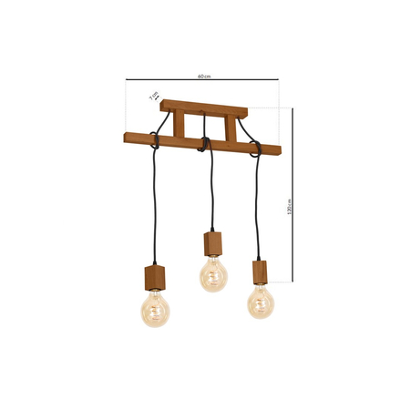 Milagro - Lampa Wisząca JACK 3xE27 Dąb