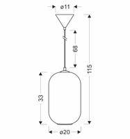 CRESTO lampa wisząca biały 1x40W E27 klosz biały